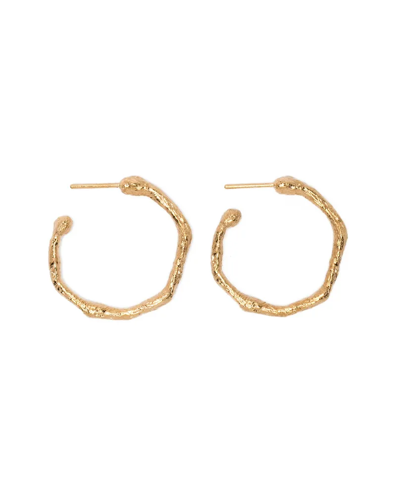 forte_forte Textured Hoop Earrings Gold