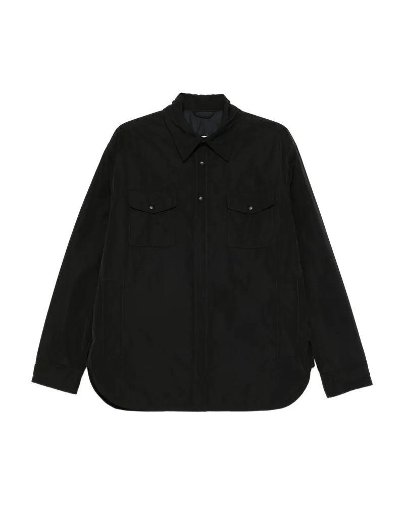 ASPESI Buttoned Flap-pocket Shirt Jacket Black