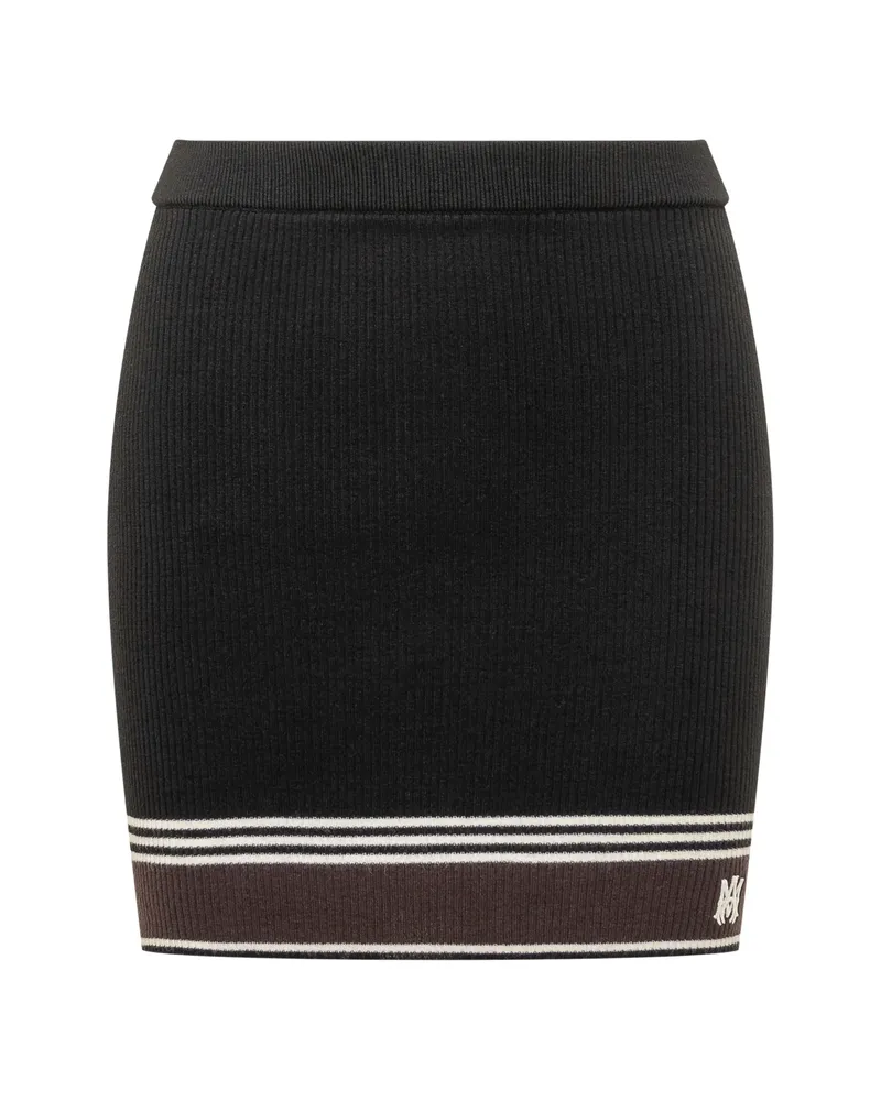 Amiri Stripe-detail Mini Skirt Black