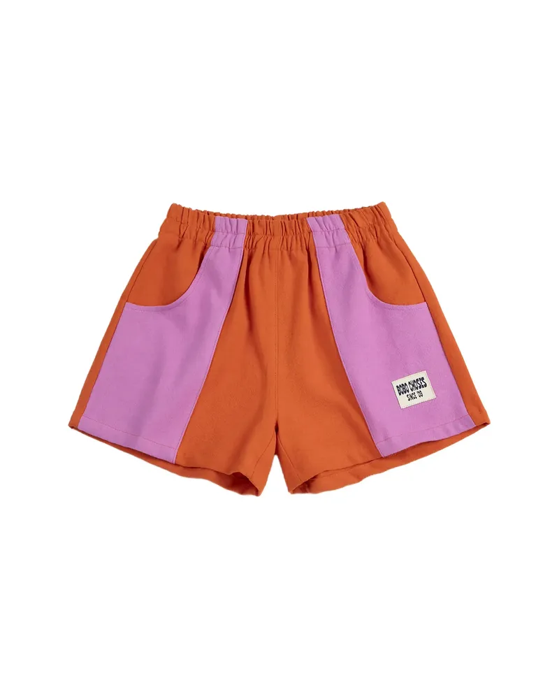 BOBO CHOSES Colourblock Pocket Shorts Orange
