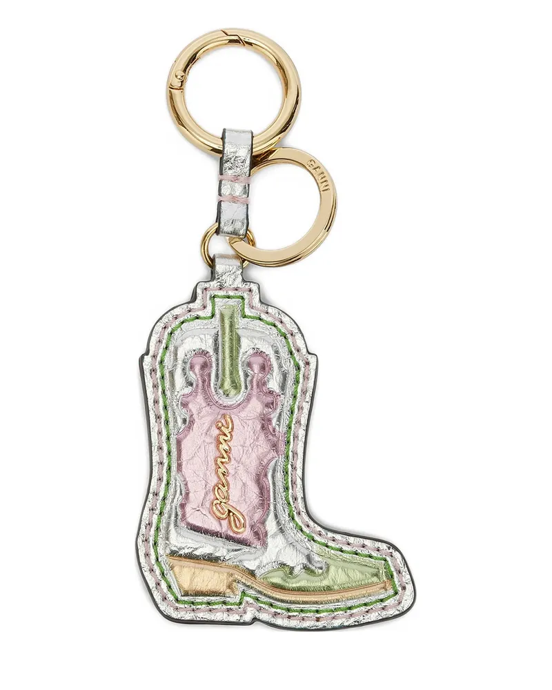 Ganni Boot Keyring Silver