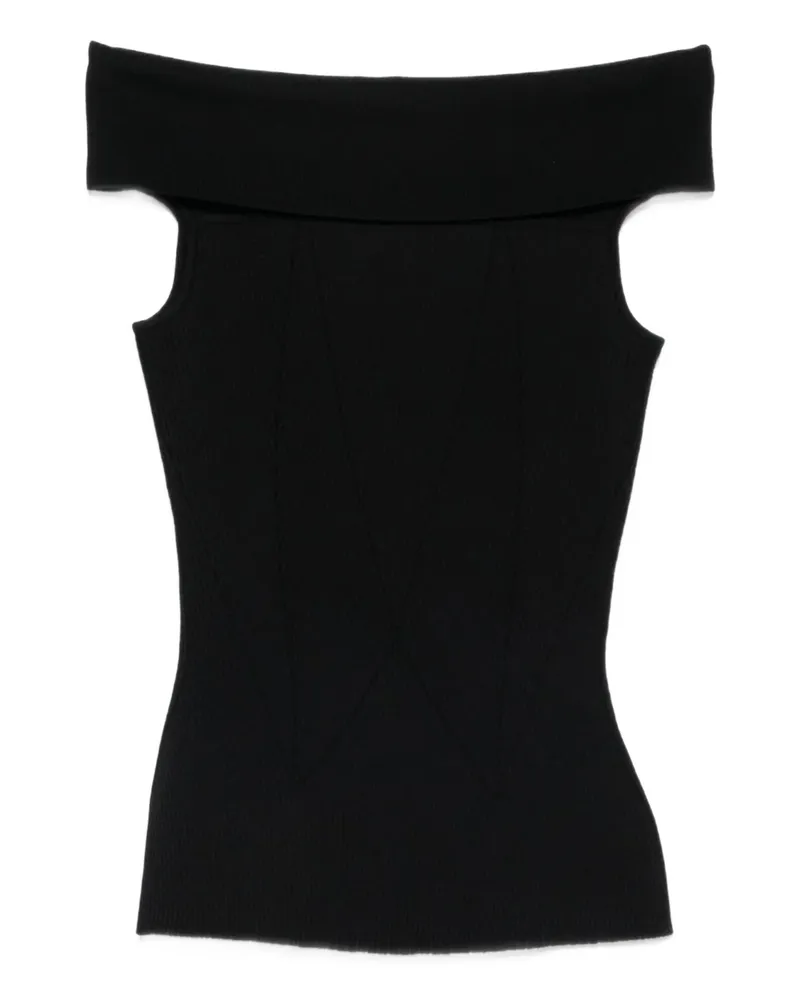 Givenchy Off-shoulder Ribbed Top Black