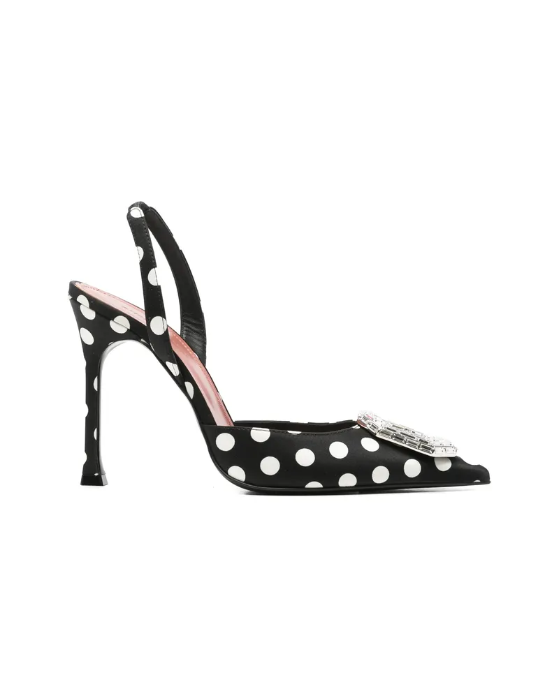 Amina Muaddi Camellia Polka-dot-pattern Pumps Black