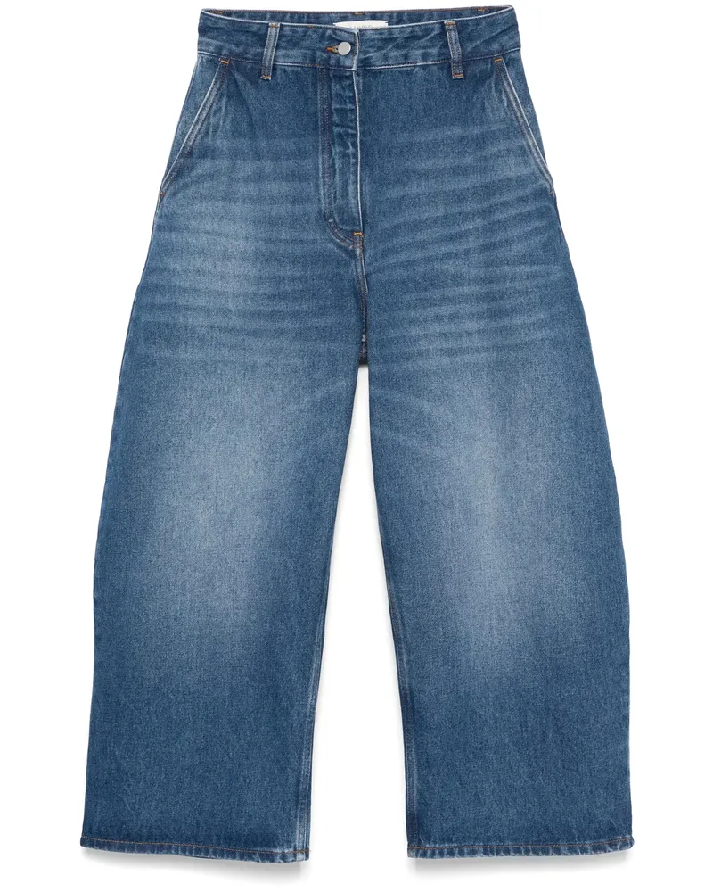 Studio Nicholson Chalco Cropped Jeans Blue