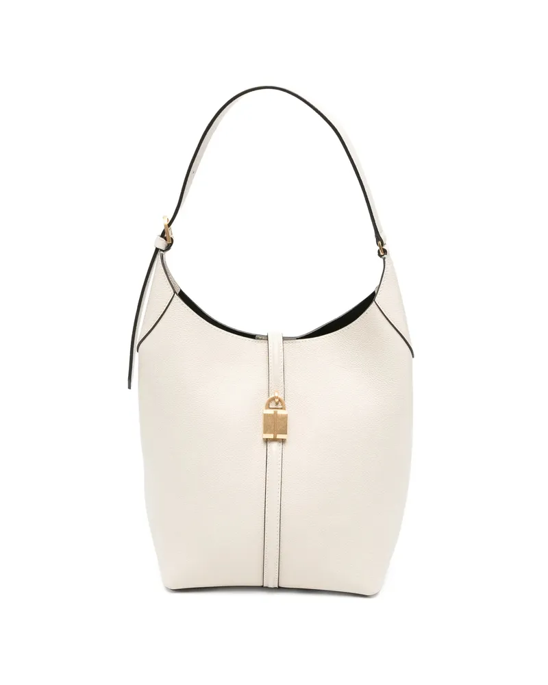 DeMELLIER Siena Padlock-detail Shoulder Bag Neutrals