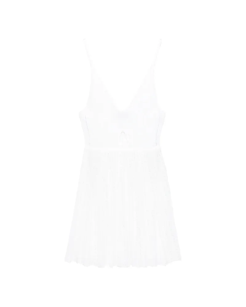 Missoni Cut-out Pleated Mini Dress White