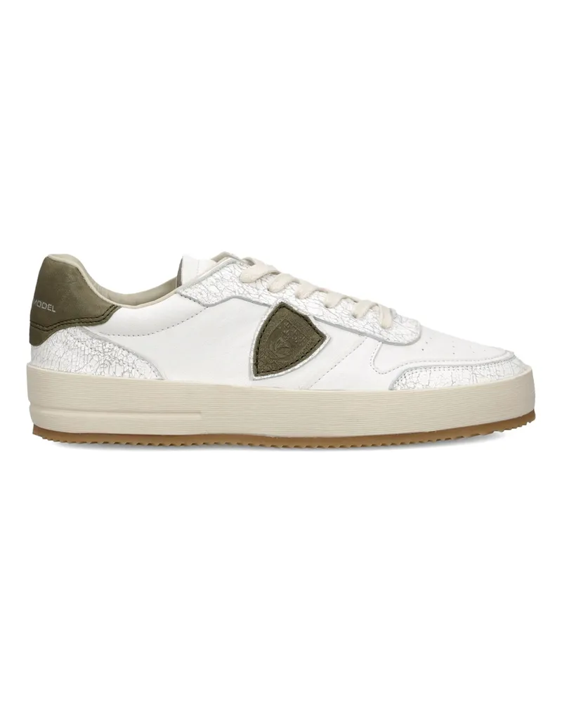 Philippe Model Nice Leather-panelled Sneakers White