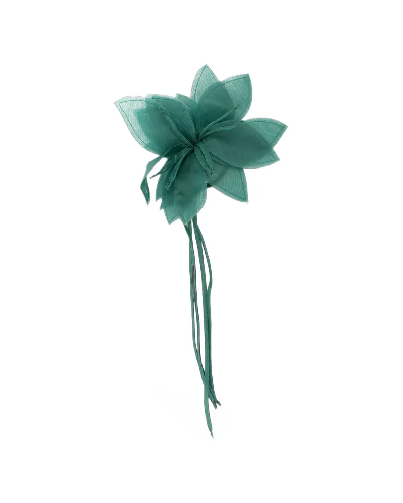 Antonelli Firenze Victoria Floral-applique Trailing Brooch Green