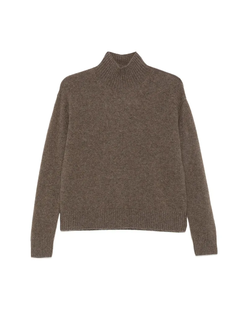 Max Mara Nocino Mock-neck Ribbed-trim Sweater Brown