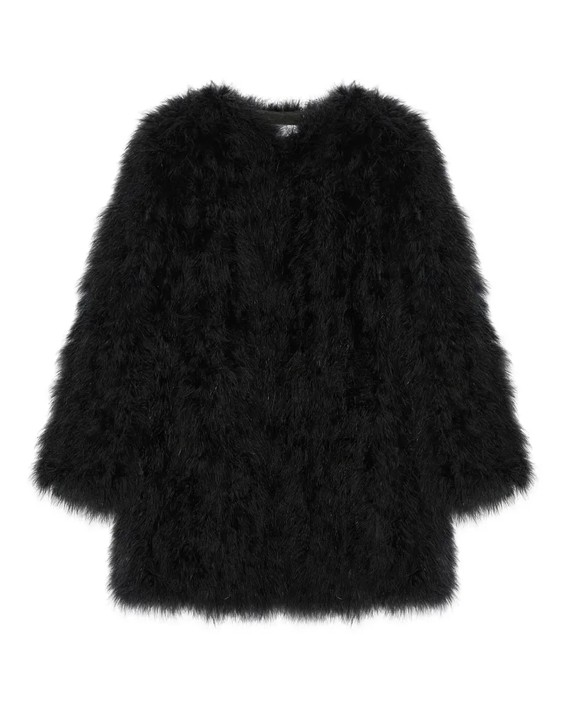 Yves Salomon Feather Jacket Black