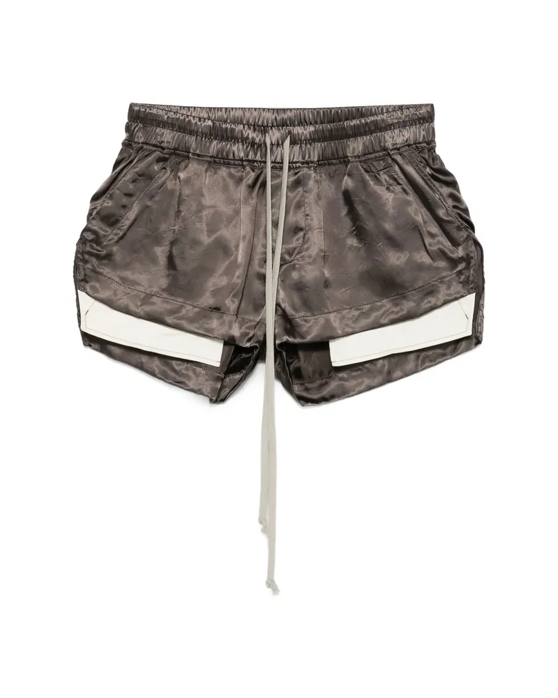 Rick Owens Fog Boxers Drawstring Panelled Shorts Brown