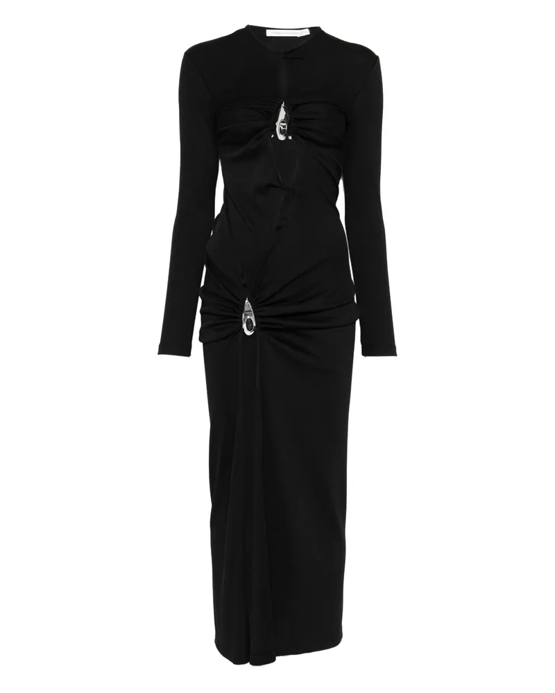 Christopher Esber Crystal-pendant Open-twist Midi Dress Black