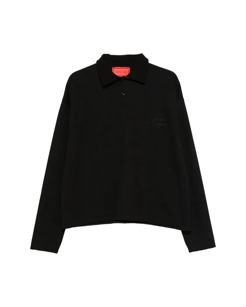 Vision Of Super Logo-embroidered Polo Shirt Black
