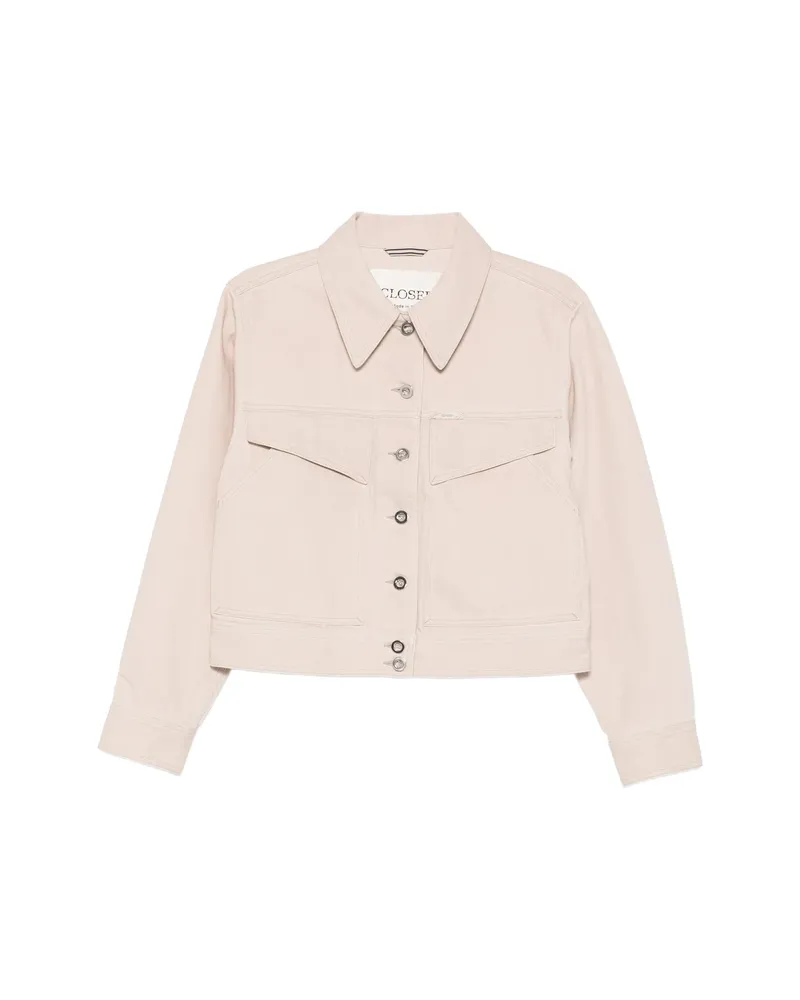 Closed Button-fastening Pocket Jacket Neutrals