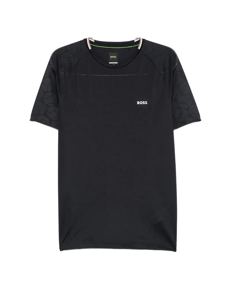 HUGO BOSS Logo-print Raglan-sleeve T-shirt Blue