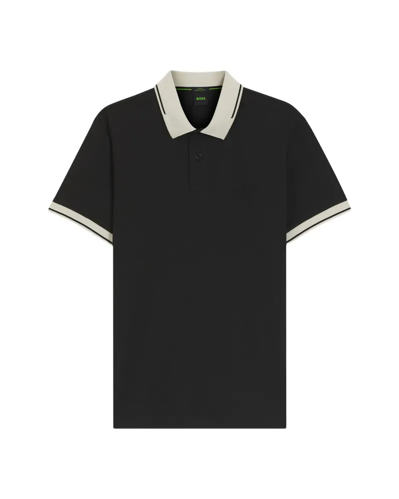 HUGO BOSS Tipped-trim Polo Shirt Black