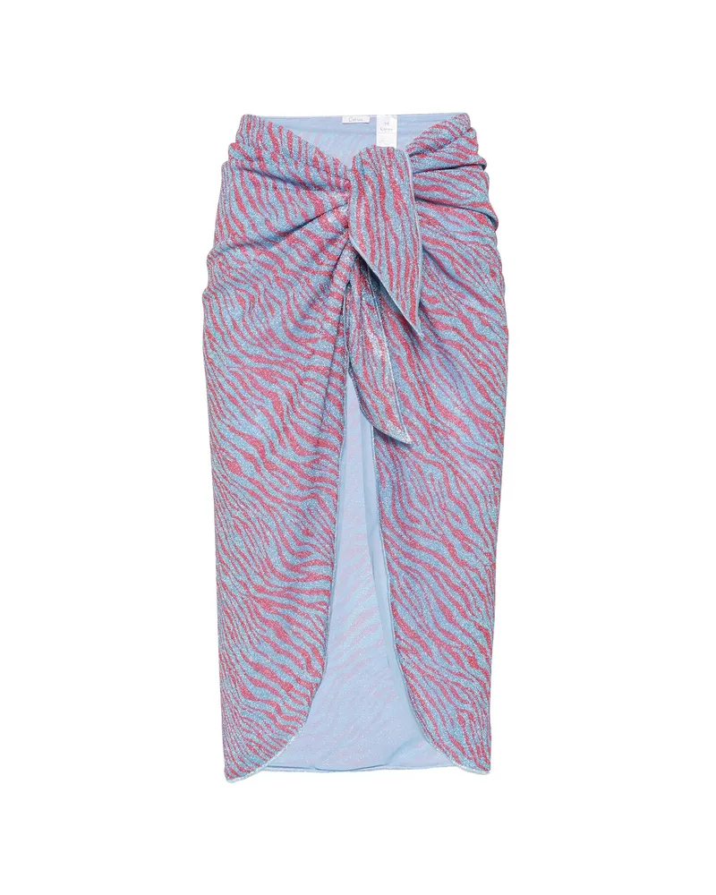 Oséree Animalier-print Lurex Pareo Blue