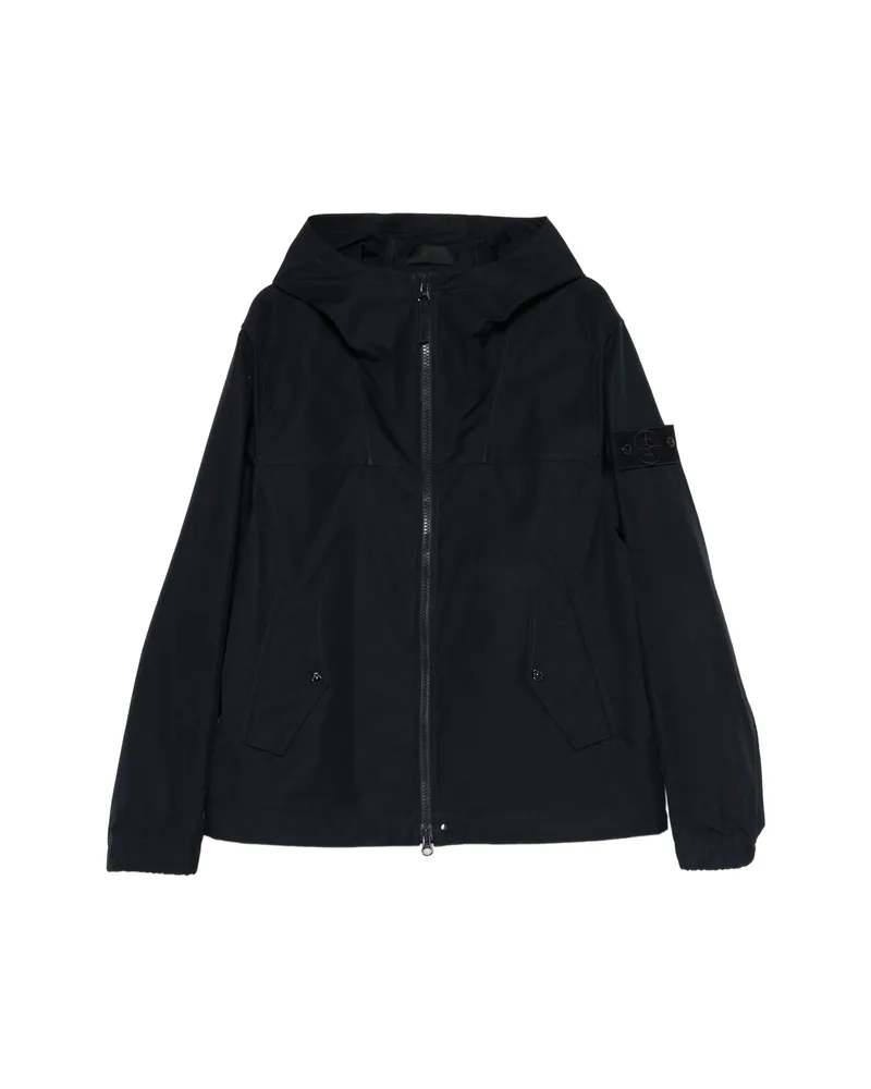 Stone Island Hooded Zip-up Jacket Blue