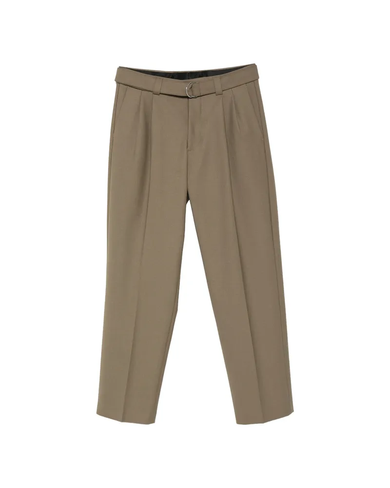 ERALDO Belted Pleated Trousers Brown
