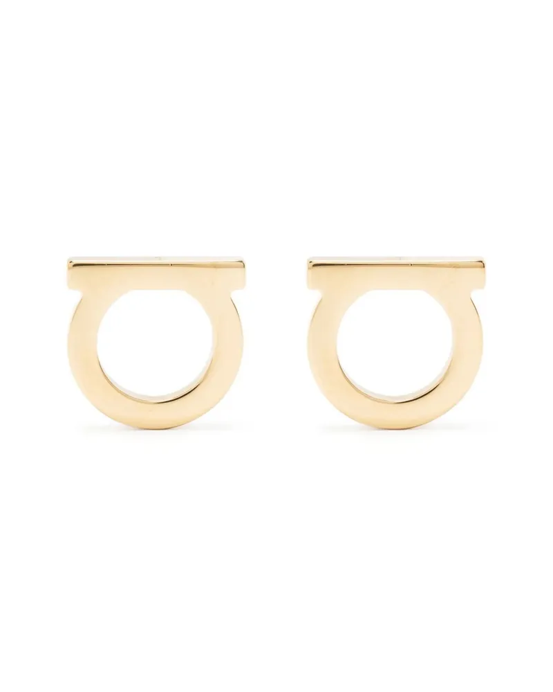 Ferragamo Gancini Stud Earrings Gold