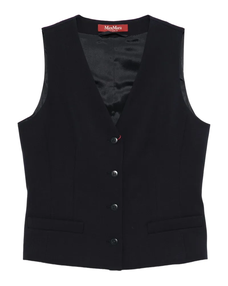 Max Mara Buttoned V-neck Gilet Blue