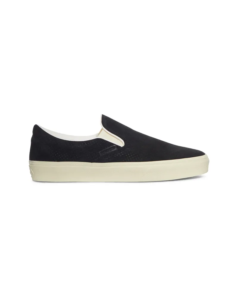Tom Ford Jude Perforated Slip-on Sneakers Black