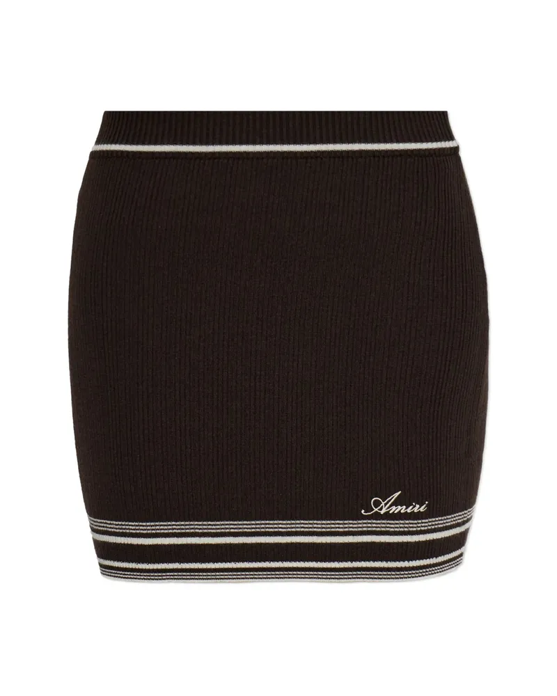 Amiri Wool Skirt Brown