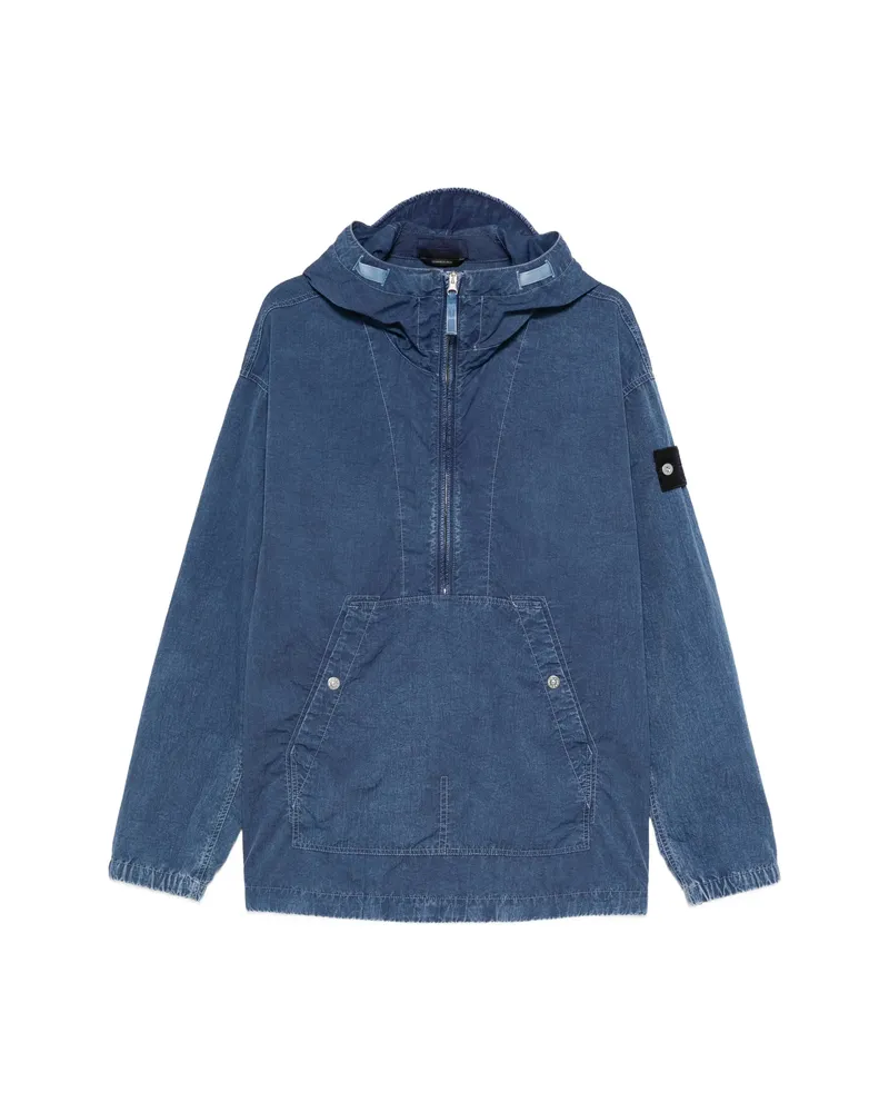 Stone Island Compass-badge Hooded Jacket Blue