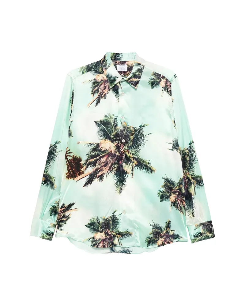 MAZZARELLI Palm-print Shirt Green