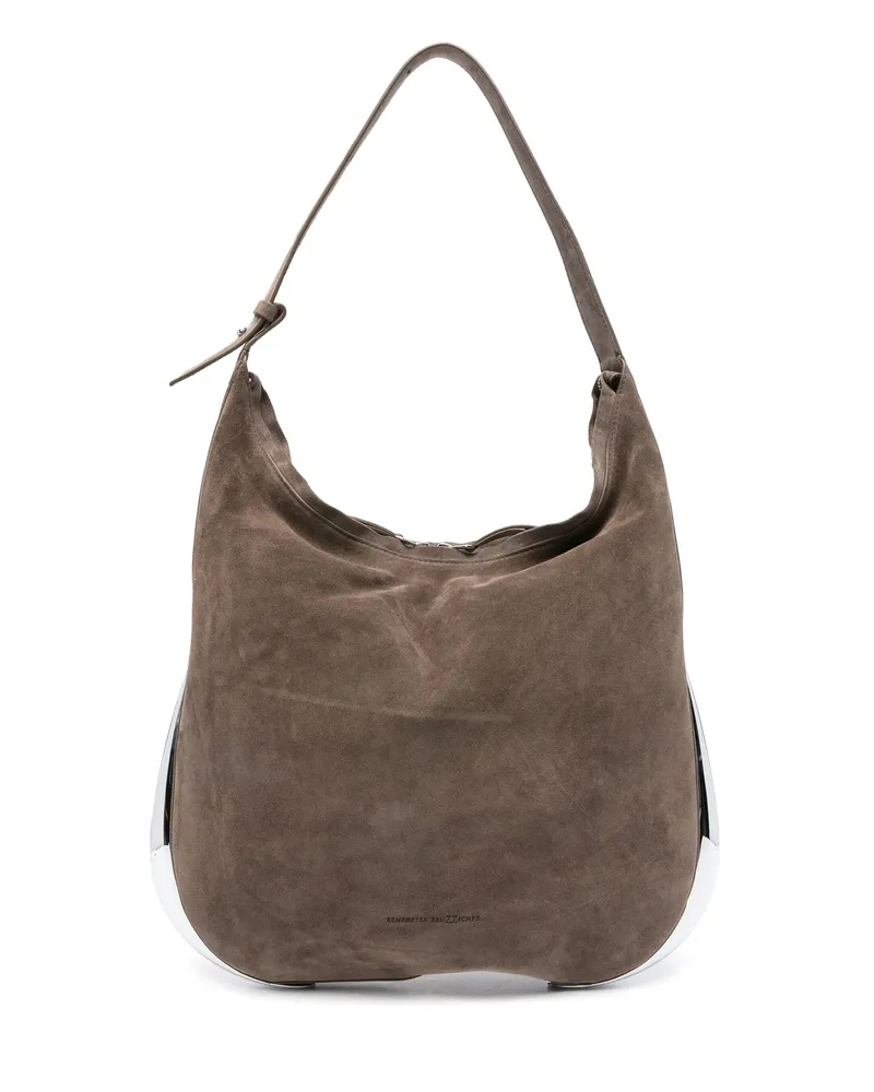 Benedetta Bruzziches Suede Shoulder Bag Brown