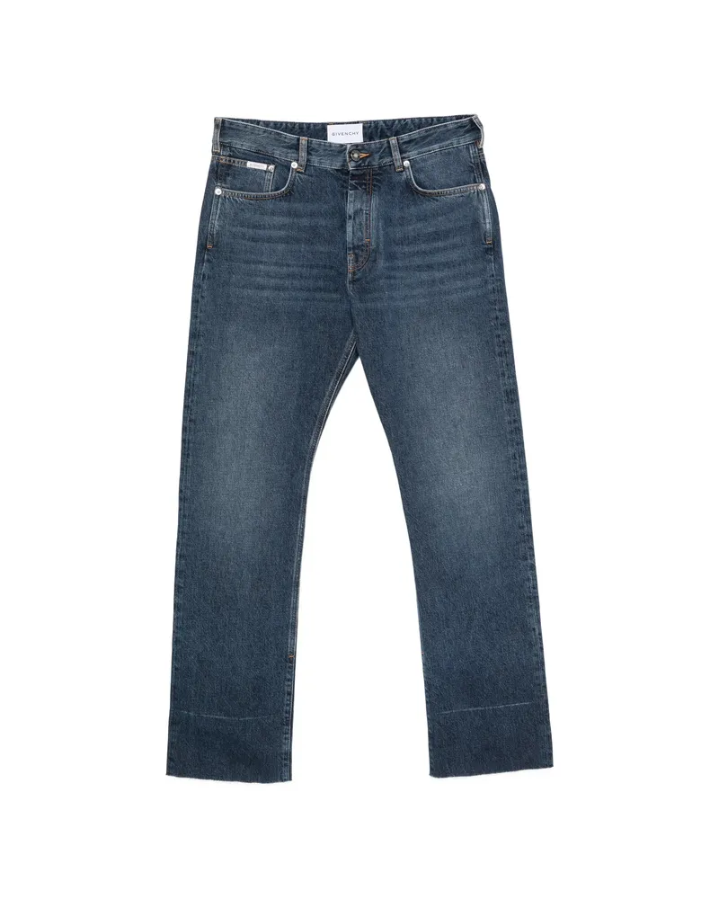 Givenchy Faded-wash Raw-cut Jeans Blue