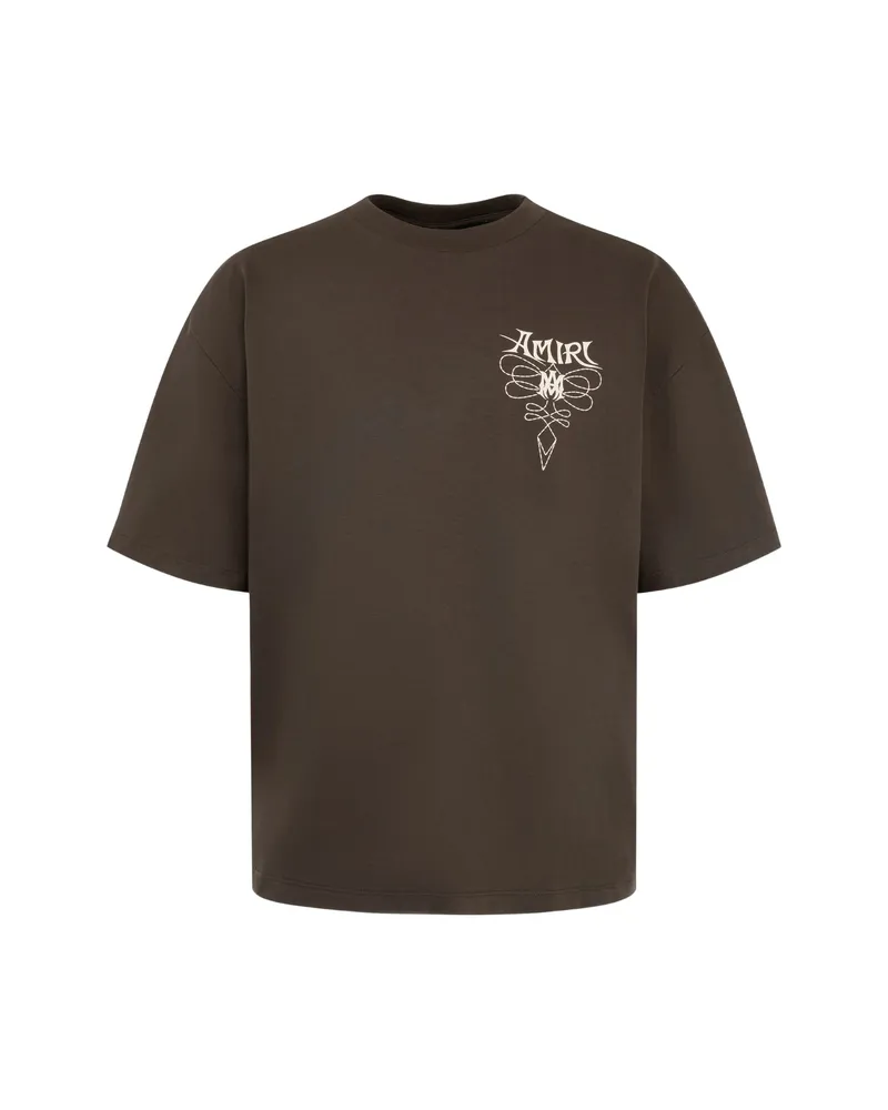 Amiri Logo-print T-shirt Brown