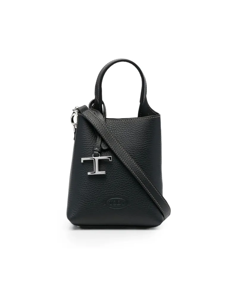 TOD'S Logo-plaque Tote Bag Black