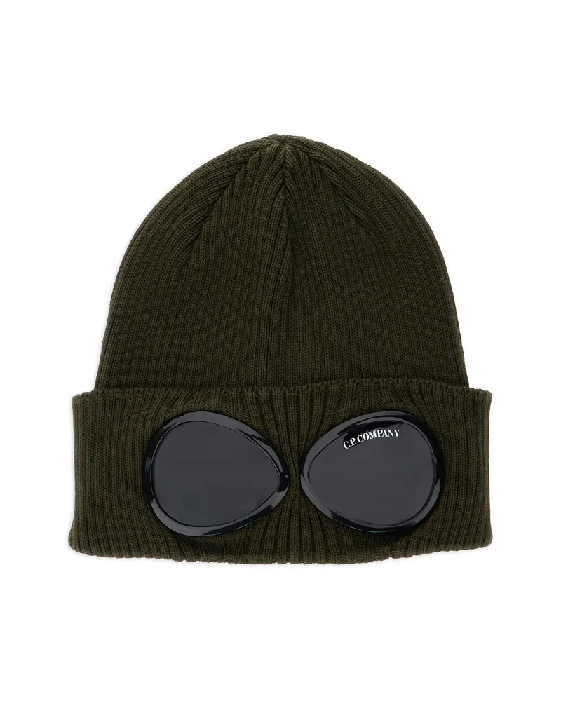 C.P. Company C. p. Company Lenses Knitted Beanie Hat Green