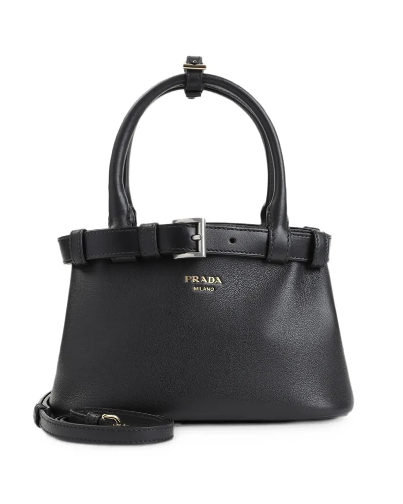 Prada Small Buckle-detail Leather Shoulder Bag Black
