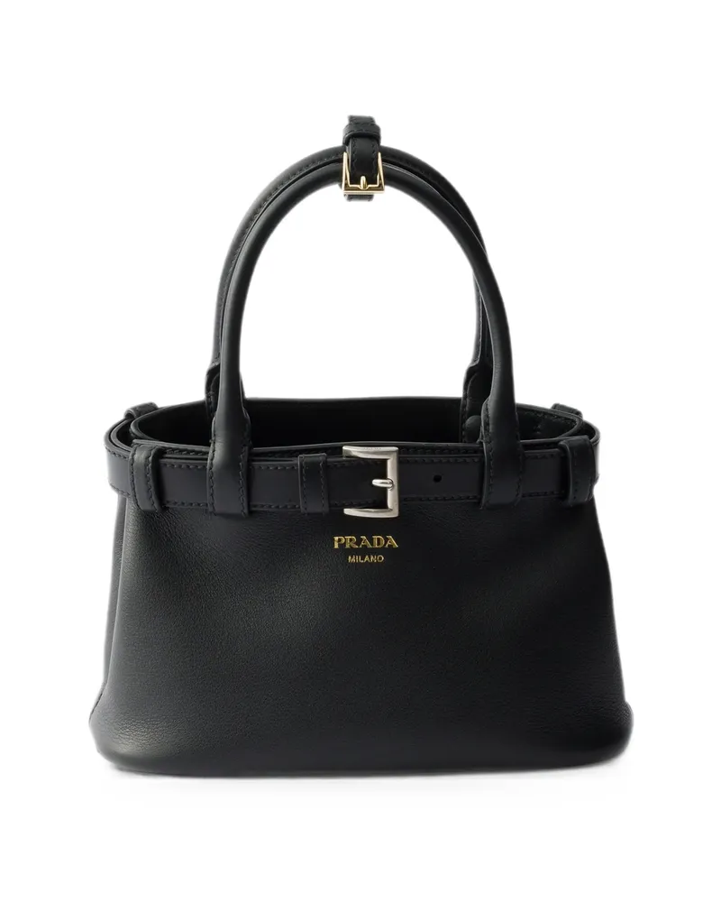 Prada Small Buckle-detail Leather Shoulder Bag Black