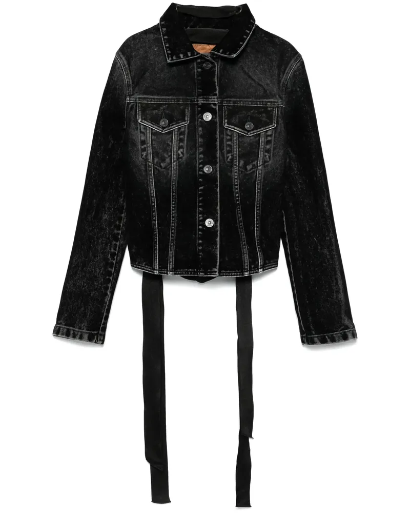 Balenciaga Lace-up Denim Jacket Black
