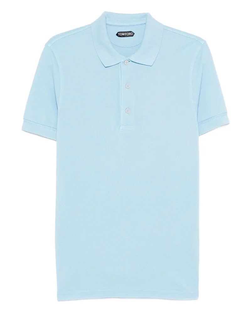 Tom Ford Buttoned Polo Shirt Blue