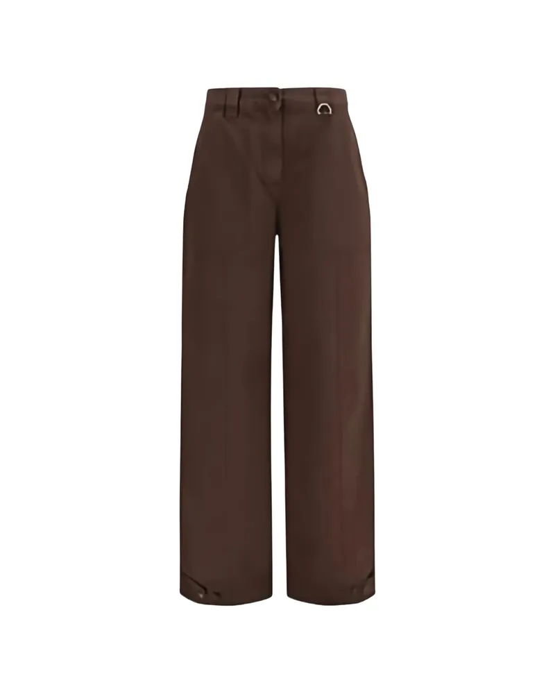 Golden Goose Button-cuff Wide-leg Trousers Brown