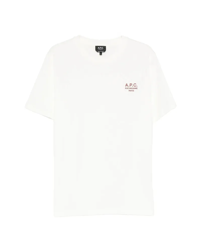 A.P.C. A. p.c. Rue Madame Logo-embroidered T-shirt Neutrals