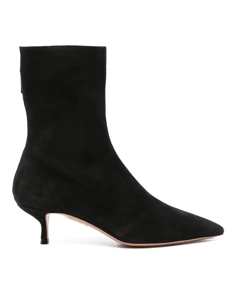Aquazzura 55mm Suede Boots Black