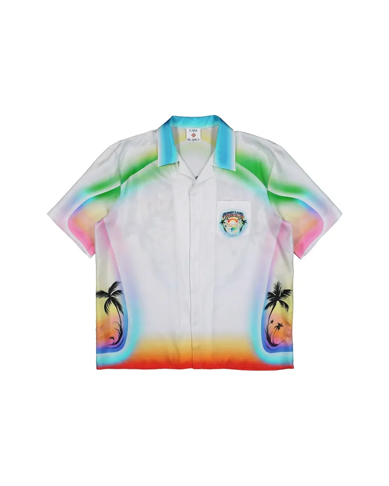 Casablanca Paris Airspray Cuban-collar Shirt White