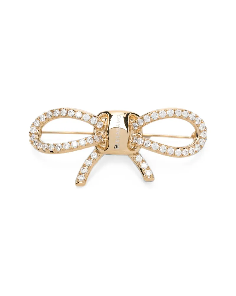 Ferragamo Vara Bow Brooch Gold