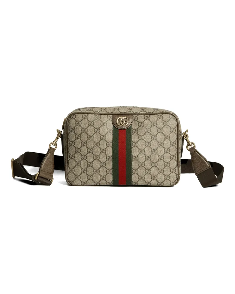 Gucci Medium Ophidia Web Cross Body Bag Neutrals