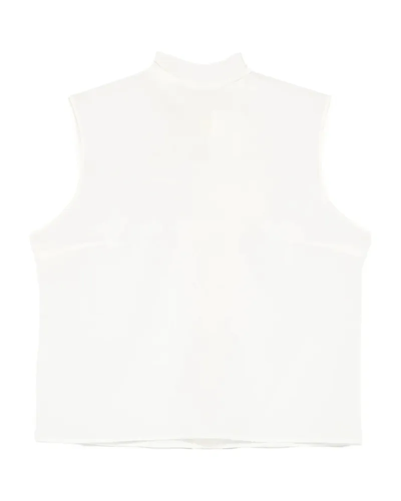 MAZZARELLI Sleeveless Mock-neck Top White