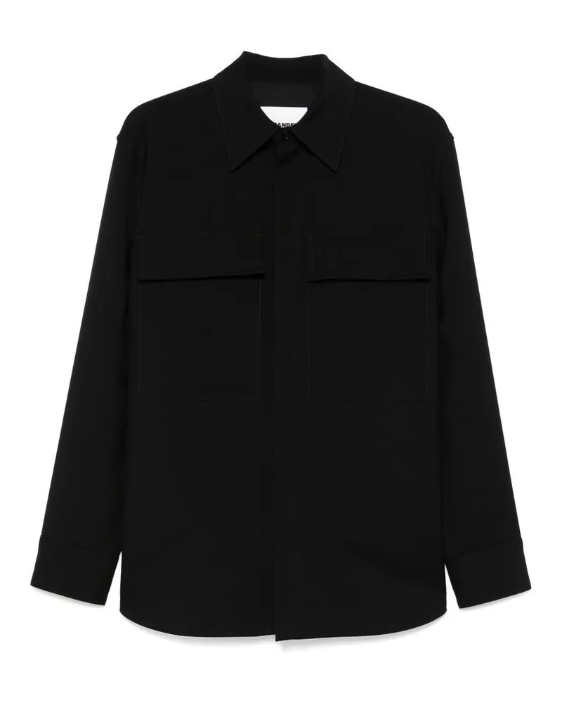 Jil Sander Wool Overshirt Black