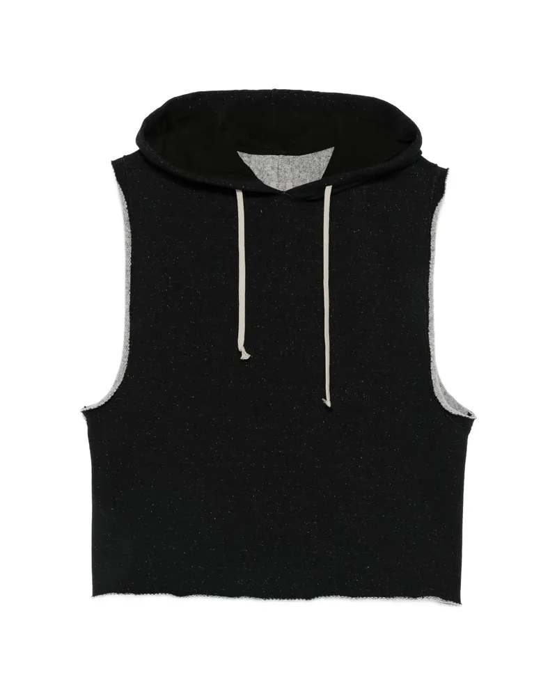 Rick Owens Sleeveless Drawstring-hood Hoodie Black