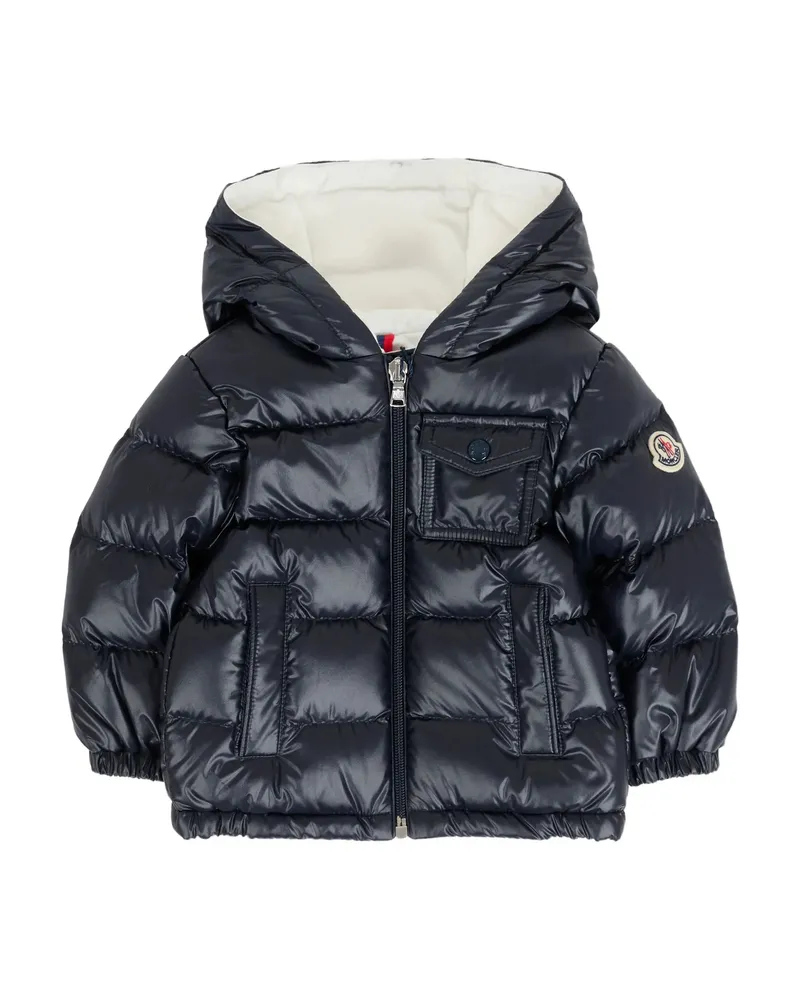 Moncler Hooded Quilted Jacket Blue