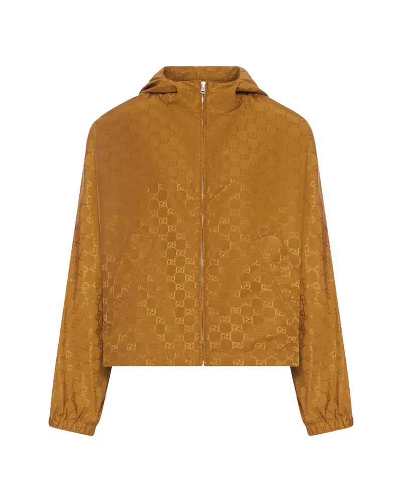 Gucci GG-motif Hooded Jacket Brown