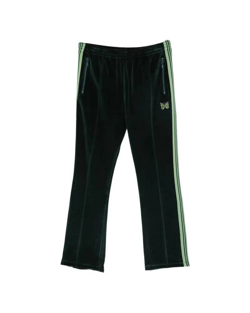 NEEDLES Velvet Side-stripe Track Pants Green